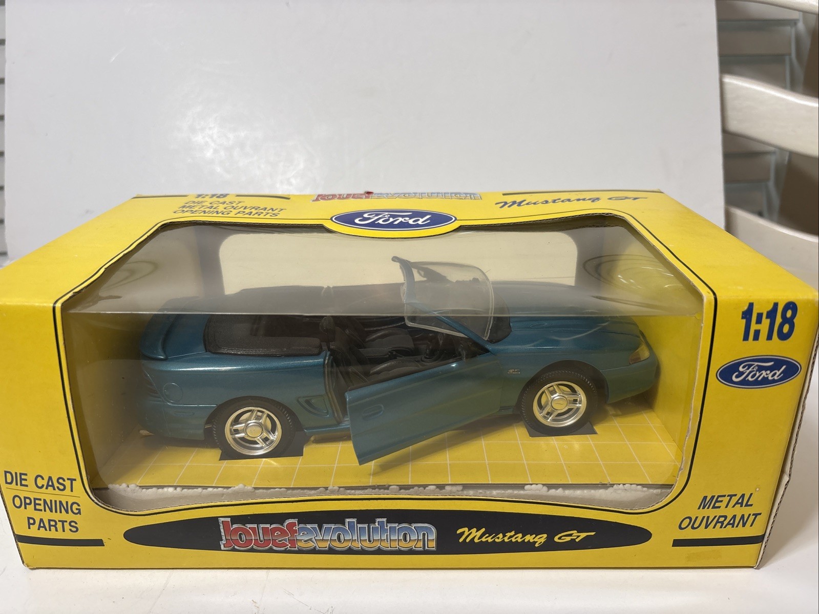 Ford Mustang GT 1994 V8 Convert Green 1:18 Jouef Evolution Rare Diecast Car Read