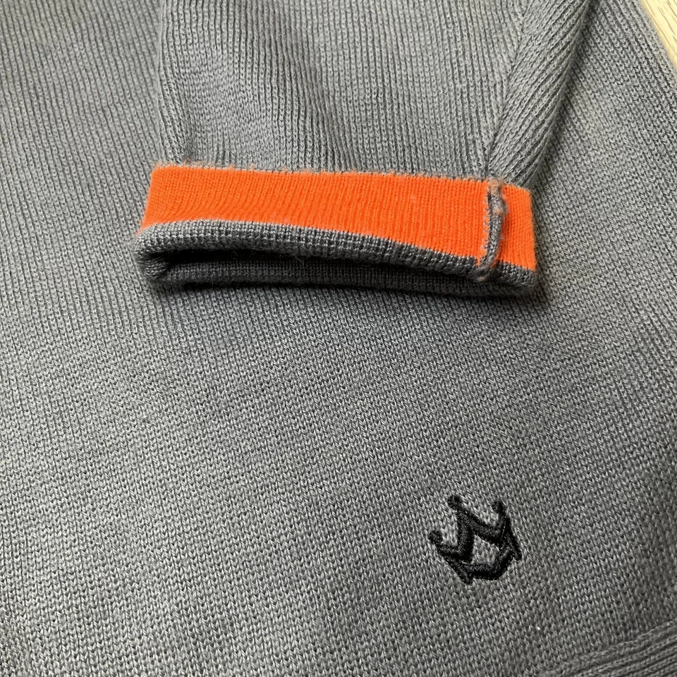 Rusty Sweater Mens XL Gray Orange Double Layer Crewneck Knit Pullover Shirt - Image 4 of 4