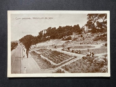Cliff Gardens, Westcliff on Sea Essex Vintage Postkarte U21