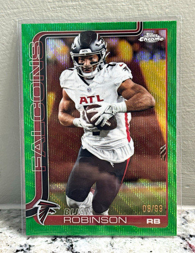 Topps Chrome Bijan Robinson Green Refractor /99 #16 Atlanta Falcons