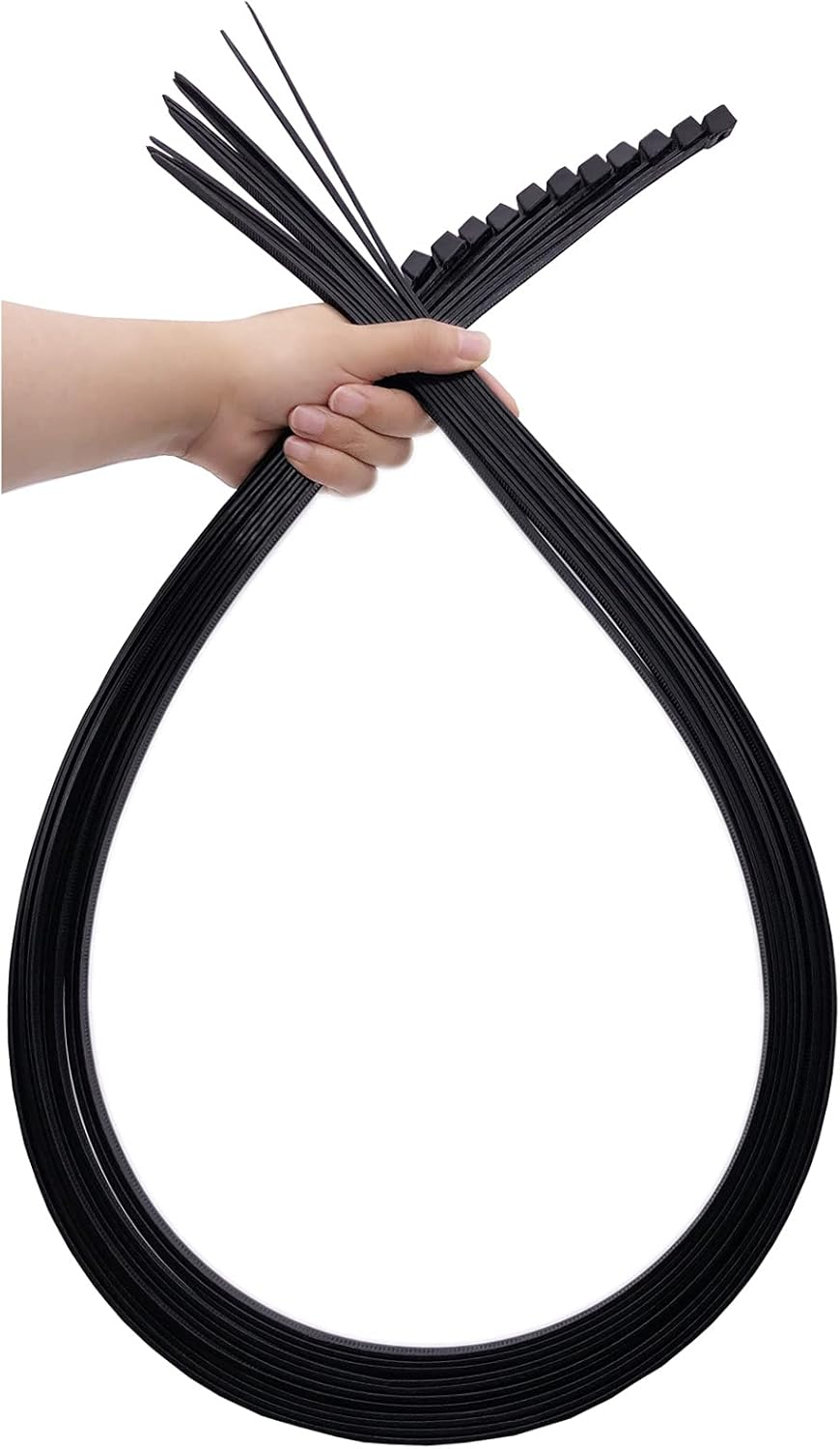 Extra Long Heavy Duty 48 Inch Black Zip Ties for Outdoor Use