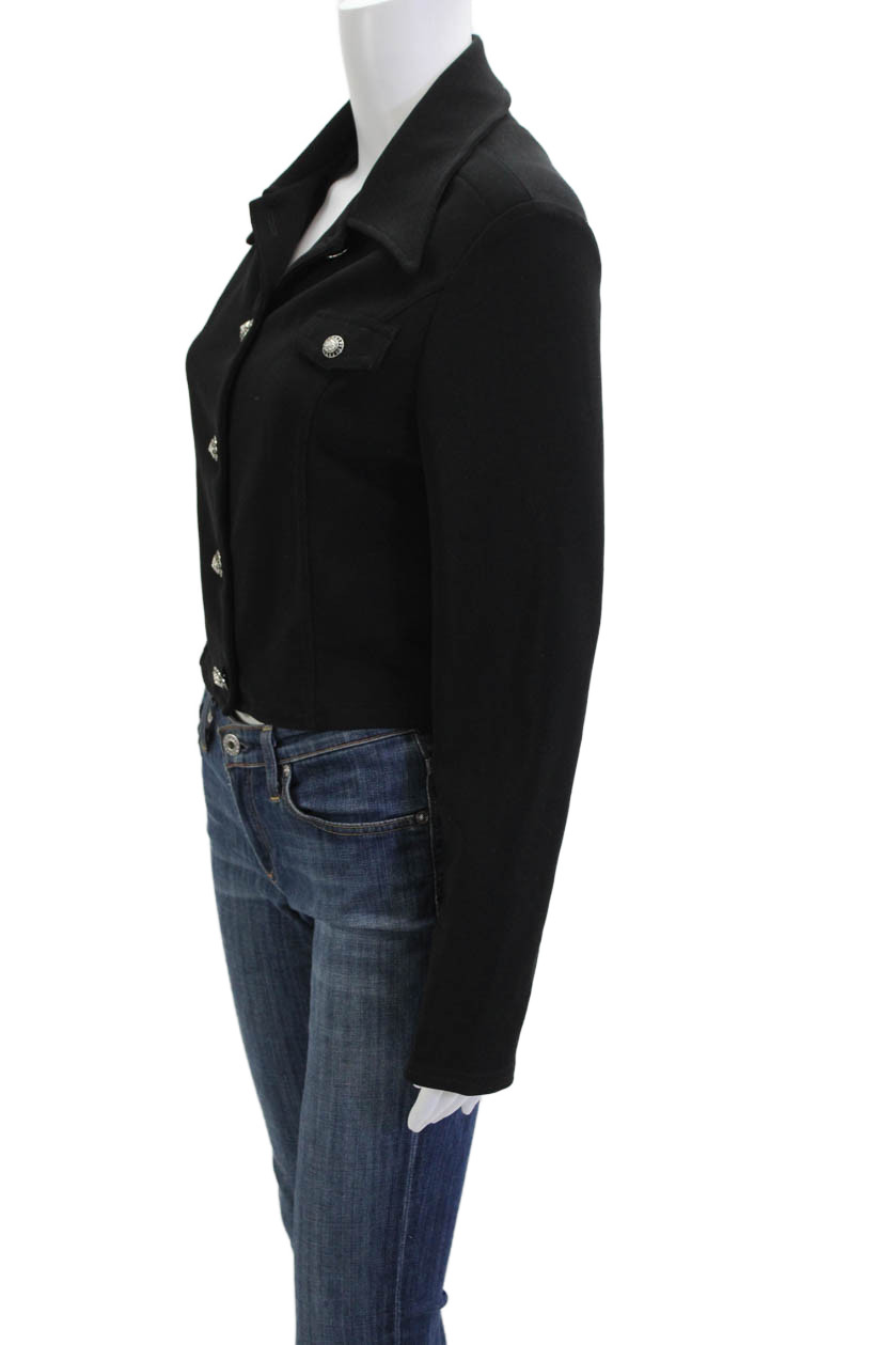 Cache Women Black Collared Button Jacket Longslee… - image 2