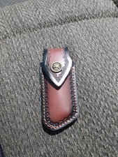 Genuine Leather sheath for pocket knife with belt loop
