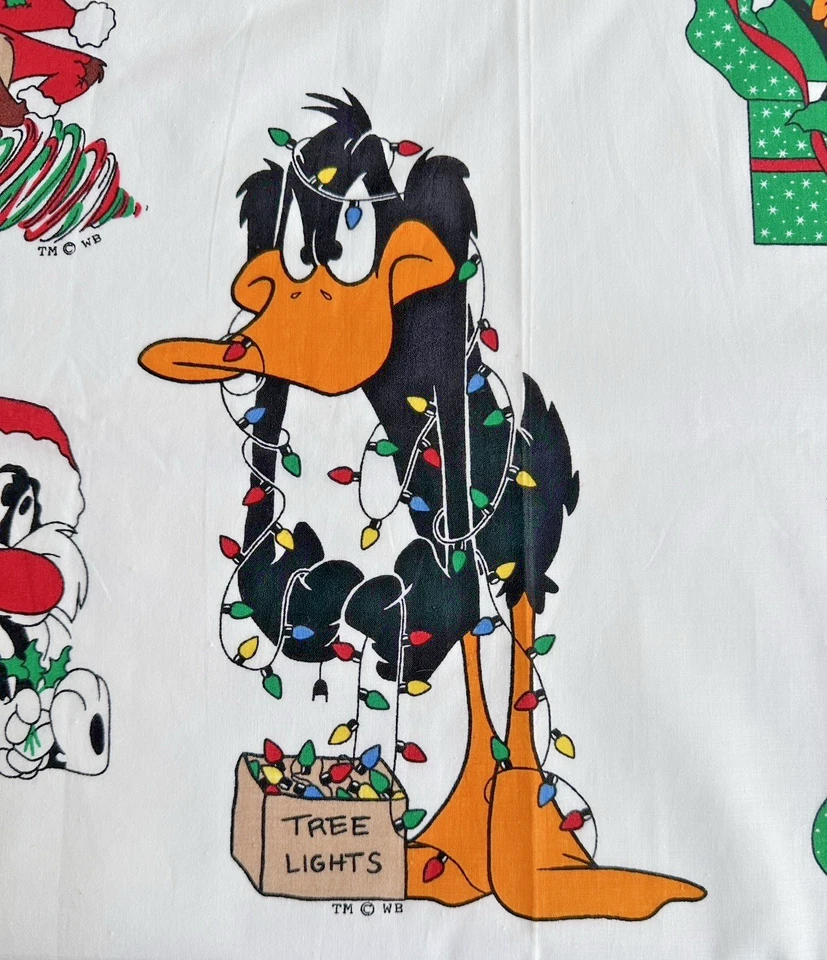 Panel de tela vintage Looney Tunes Navidad vacaciones cortar y coser Foto 4 de 4