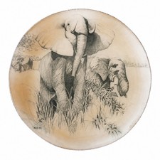 Elephant Safari Decorative Resin Plate Neutra...