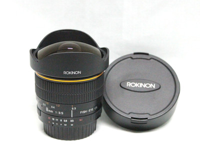 Rokinon 8mm f 1:3.5 Aspherical FISH-EYE CS  Lens For Nikon