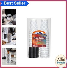 Paper Hot Cups with Lids 16 Ounce Insulated Disposable Coffee Cups for Tea