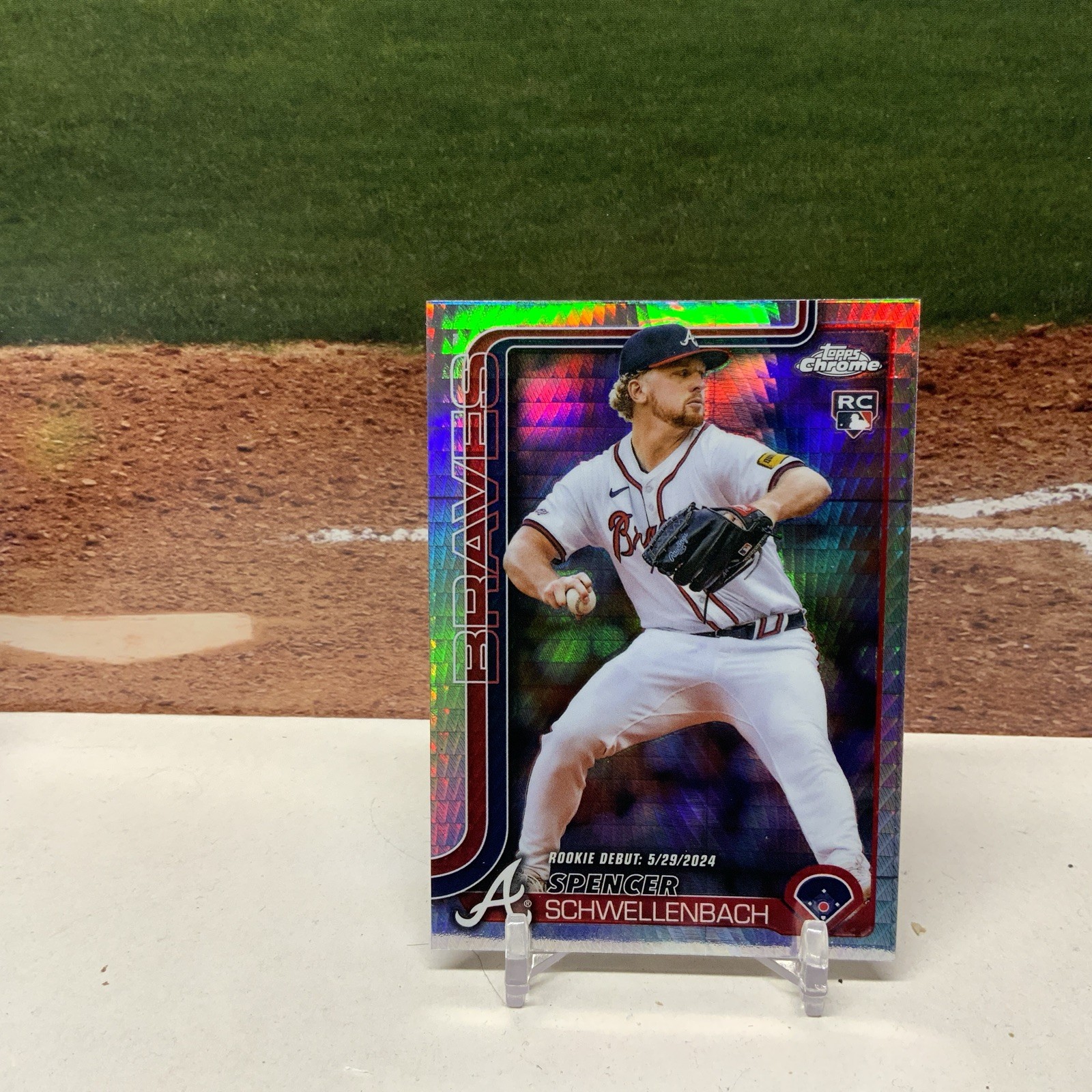 2025 Topps Chrome Update Prism Fractor Spencer Schwellenbach #USC132 Braves RC