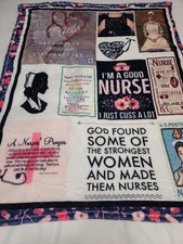 NURSE APPRECIATION COLLAGE Lap Size Approximately 28x37 Inches Throw Blanket