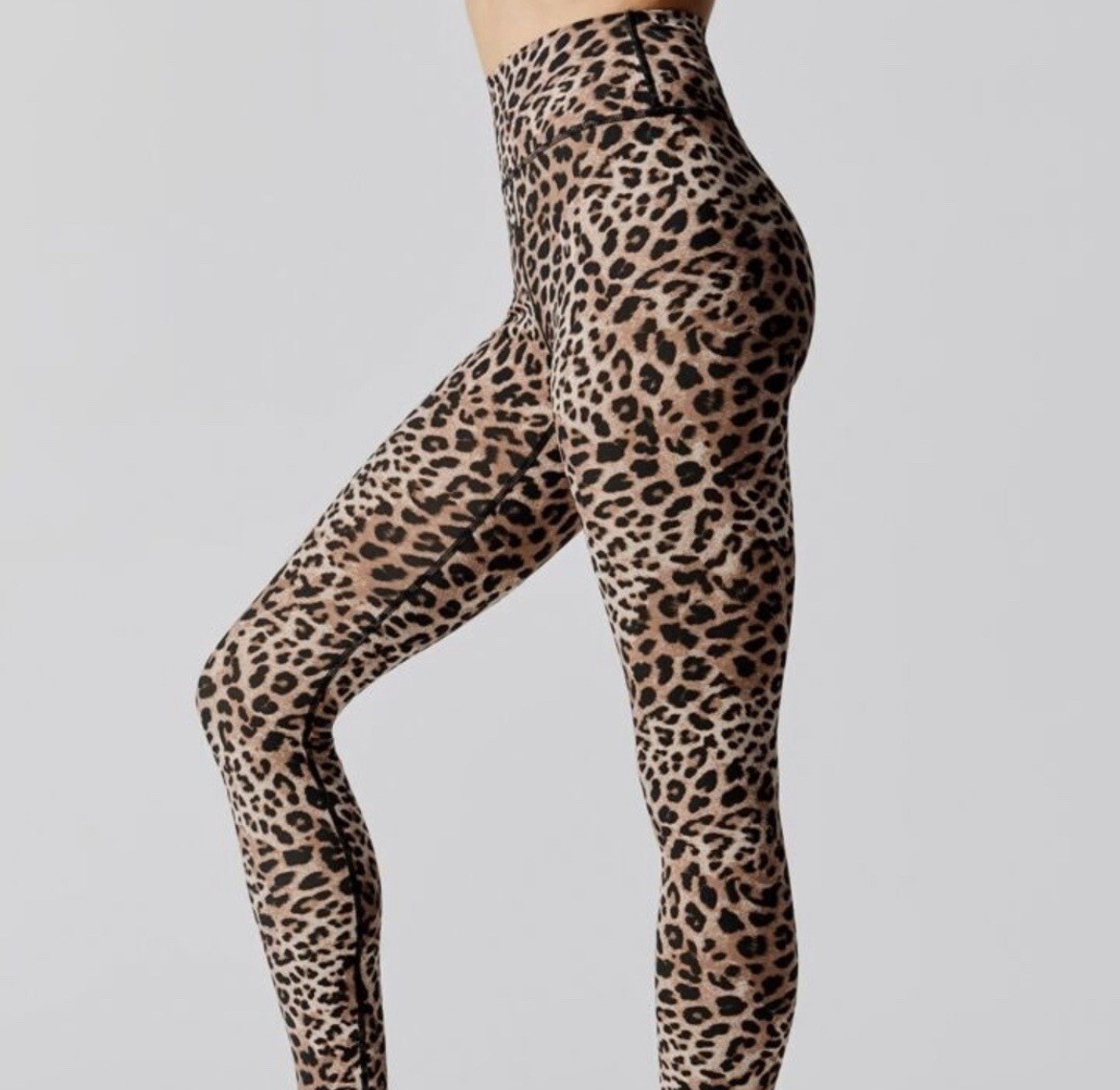 Spiritual Gangster Leopard Print High Rise Ankle Leggings Brown Black Stretch M