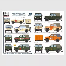 1:35 Decal Russian UAZ-469B family 1970-1980 (for Zve and Tru kits) - ASK 35037