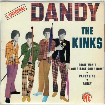 THE KINKS Dandy Party Line 1966 Mod Beat Original French EP Pye 45T Languette