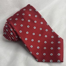Brooks Brothers Makers Red Florets Repp Silk Tie Necktie Italian Woven USA Made