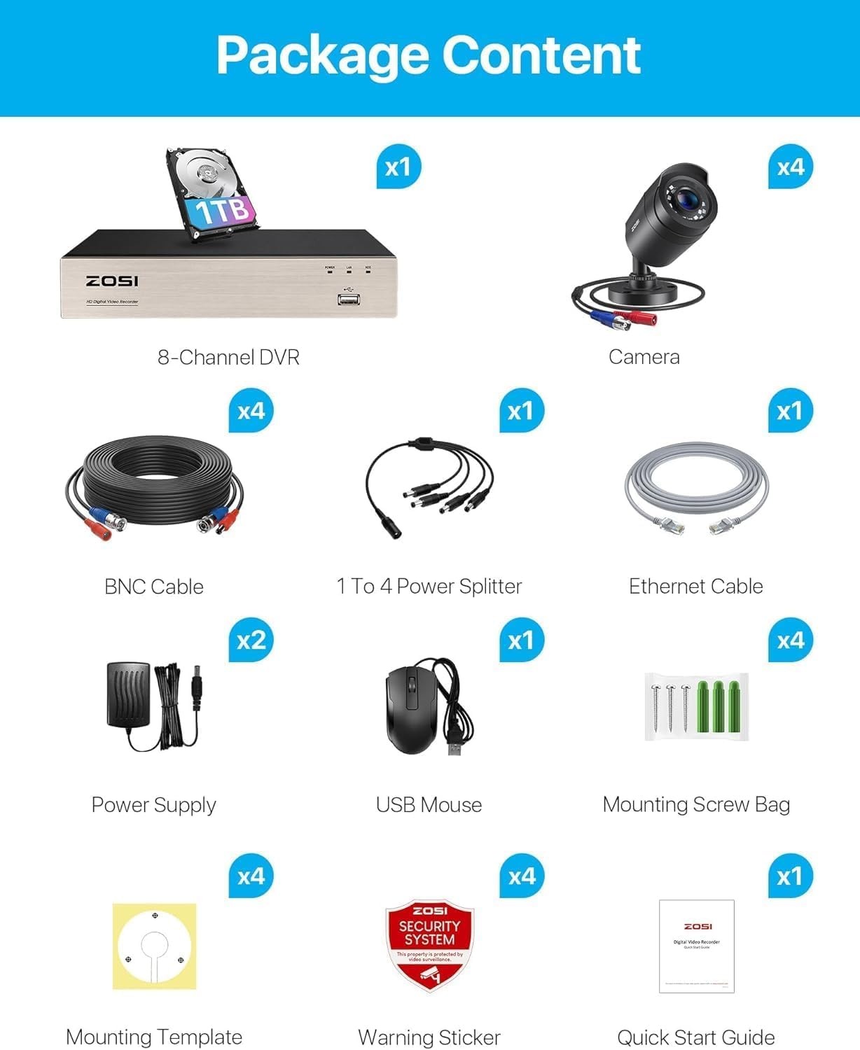 3K Lite Security Camera System with AI Human Vehicle Detection,H.265+ 8CH HD ...