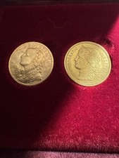Legend&auml;re Schweizer Goldm&uuml;nzen HELVETIA und VRENELI - 20 Franken 1883 und 1935