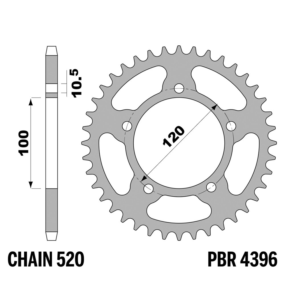 Pignon arrière PBR pas 520 41 dents Ergal Aprilia RSV4 1000 2016 2017 2018 2019
