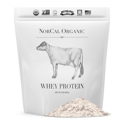 Whey Protein Grass Fed USDA Certified Unflavored 2 Pound NorCal Organic Pure