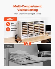 Literature Organizer, 36 Compartments Office Mailbox with Detachable Shelves, Wo