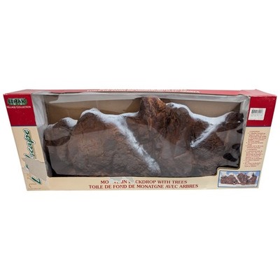 VTG LEMAX Village Mountain Backdrop w/ All 12 Trees 1998 Christmas NEW - *READ*