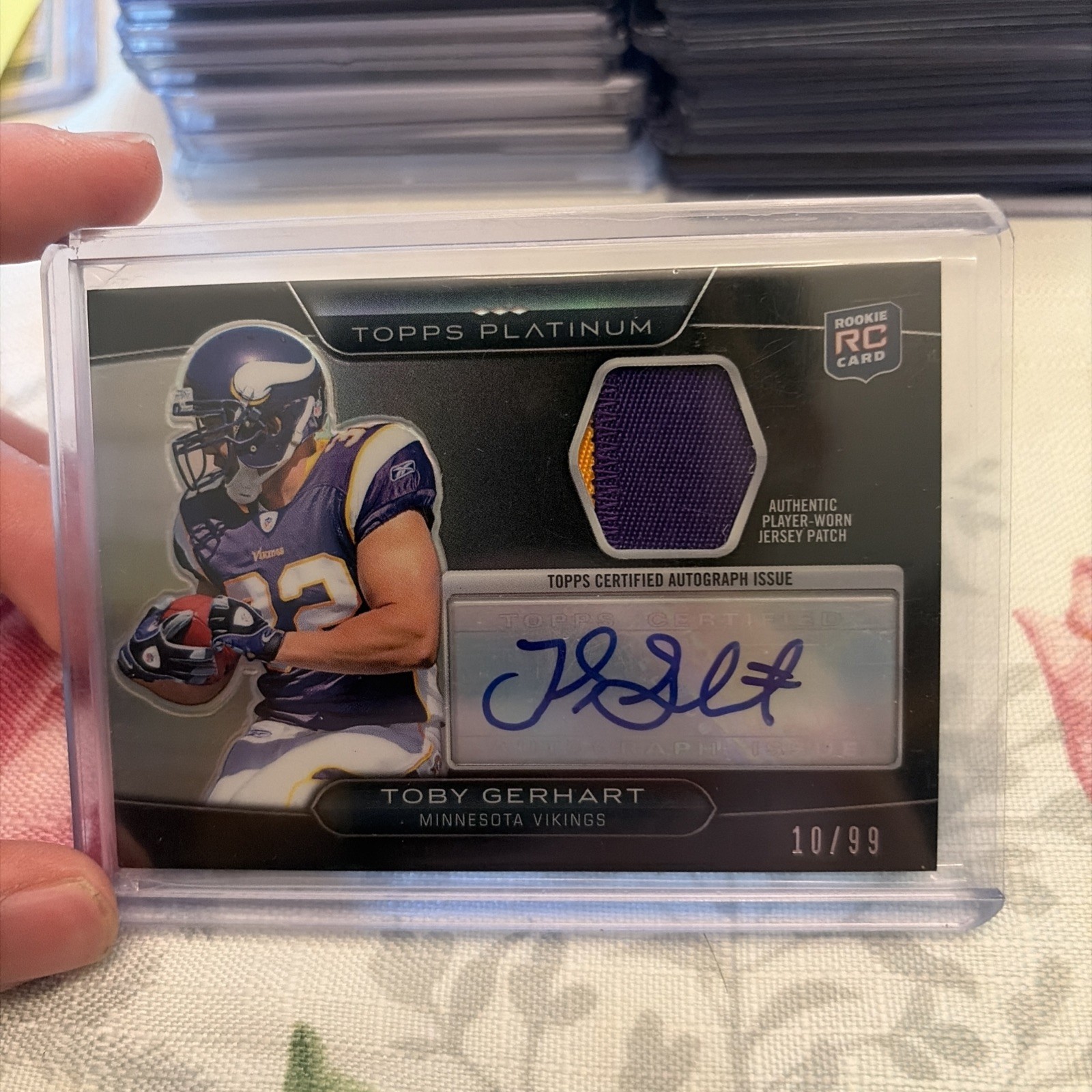 Toby Gerhart Topps Platinum Patch Autograph #ARPTG Base