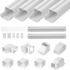 Mini Split Line Set Cover 3-Inch W 17.6Ft L, PVC Decorative Pipe Line Cover for