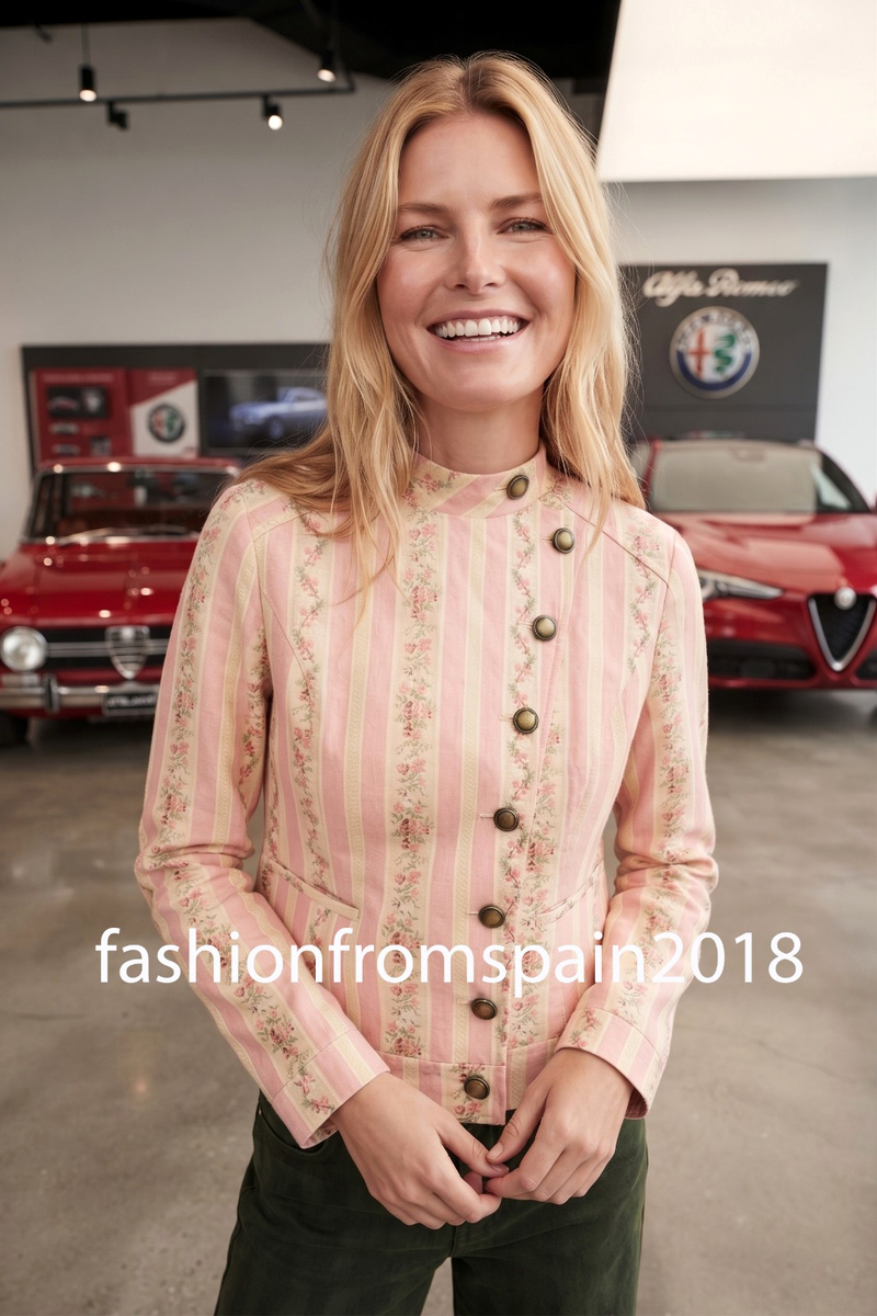 ZARA NEW WOMAN STRIPED FLORAL JACQUARD JACKET PINK XS-XL 6318/279