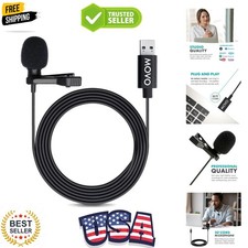 M1 USB Lavalier Lapel Clip-on Omnidirectional Computer Microphone for Laptop,...