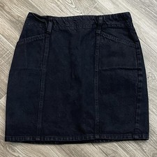 VTG Bongo Denim Skirt Women’s Sz 9 Black USA Made Gene Montesano 80s 90s Pencil