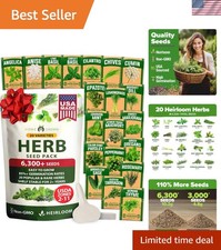 Herb Seeds Variety Pack - 20 Heirloom Herb Seeds for Planting - 6,000 Non-GM...