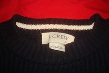 J Crew Vintage Ribbed Heavy XL Sweater in Vivid Navy Blue 100 Cotton Excellent