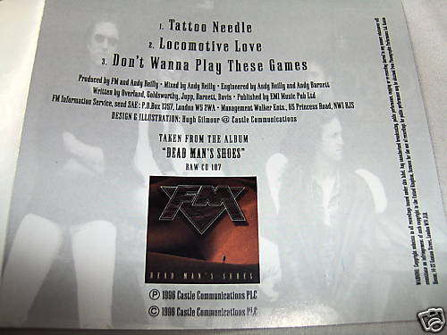 FM-TATTOO NEEDLE - 3 TRACKS Aor, Hard Rock, Melodic Rock...... MINT UK CD - Picture 2 of 2