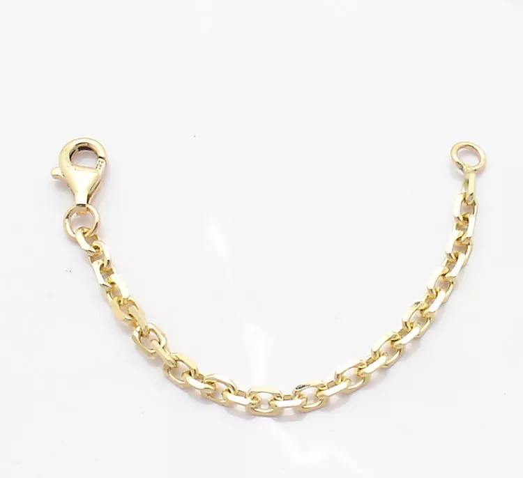 3mm Heavy Duty Solid Cable Chain Necklace Extender Real 14K Yellow Gold