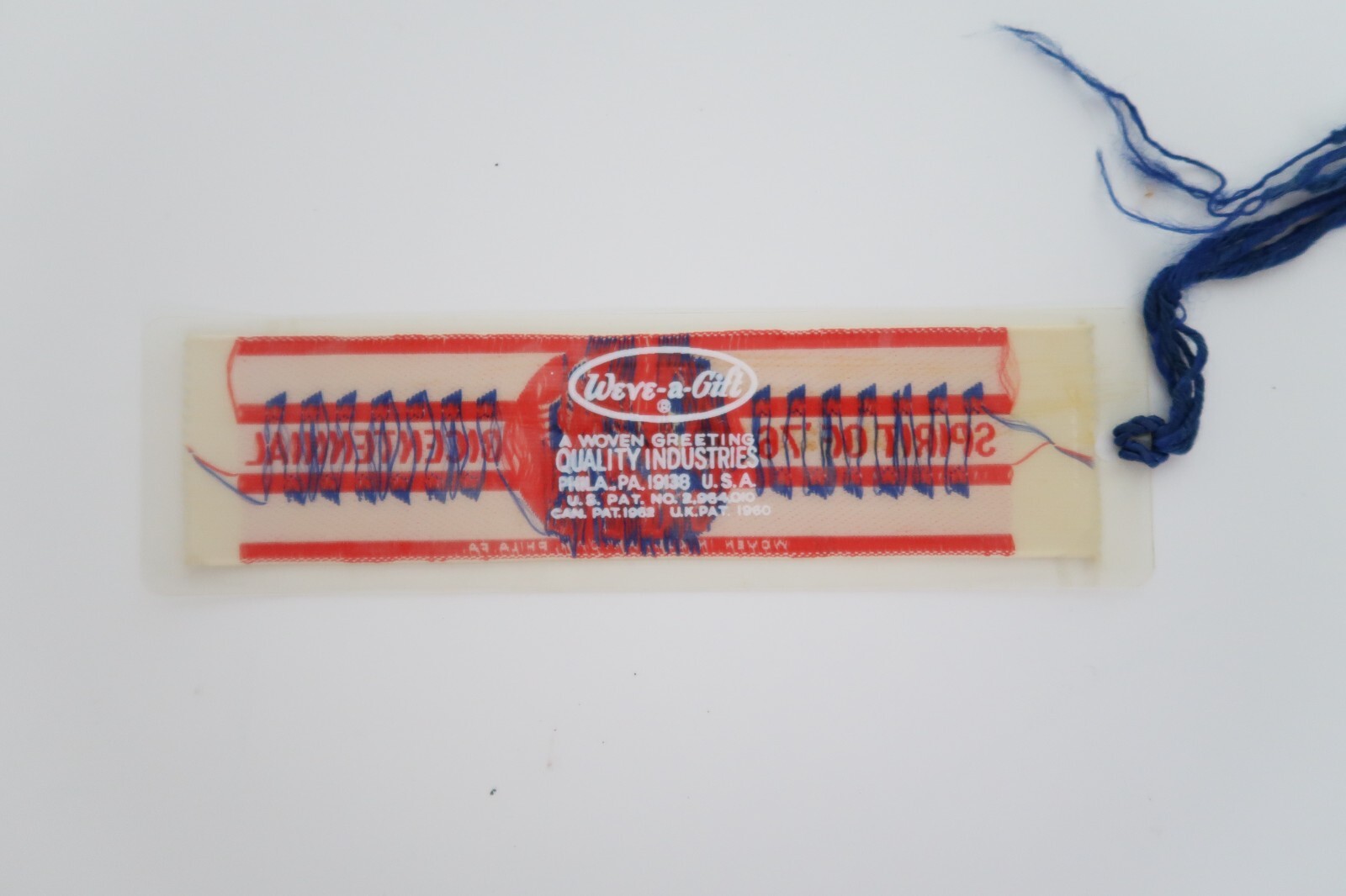 Spirit of '76 1776 Bicentennial Vintage Woven Greetings Bookmark Germantown PA