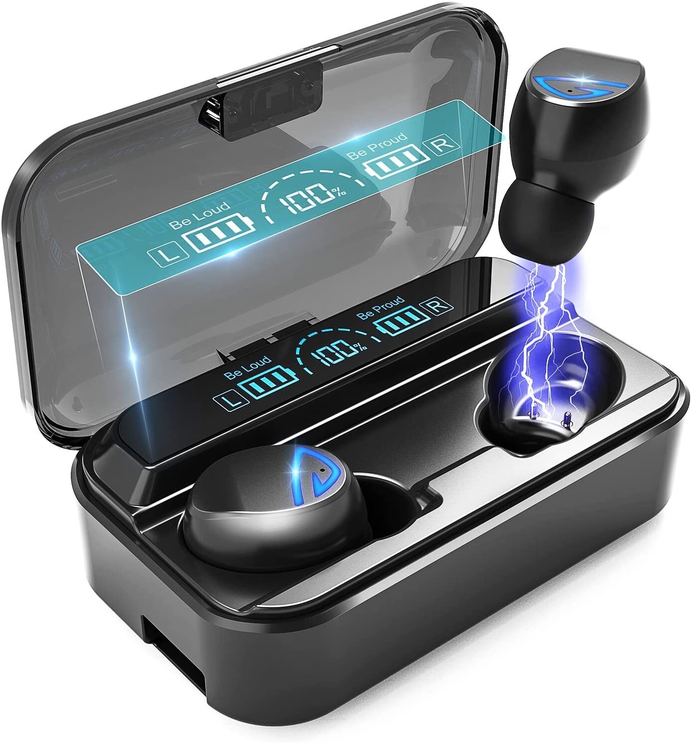 Wireless Earbuds with HiFi Stereo Deep Bass Bluetooth 5.2 USB-C Charging-image