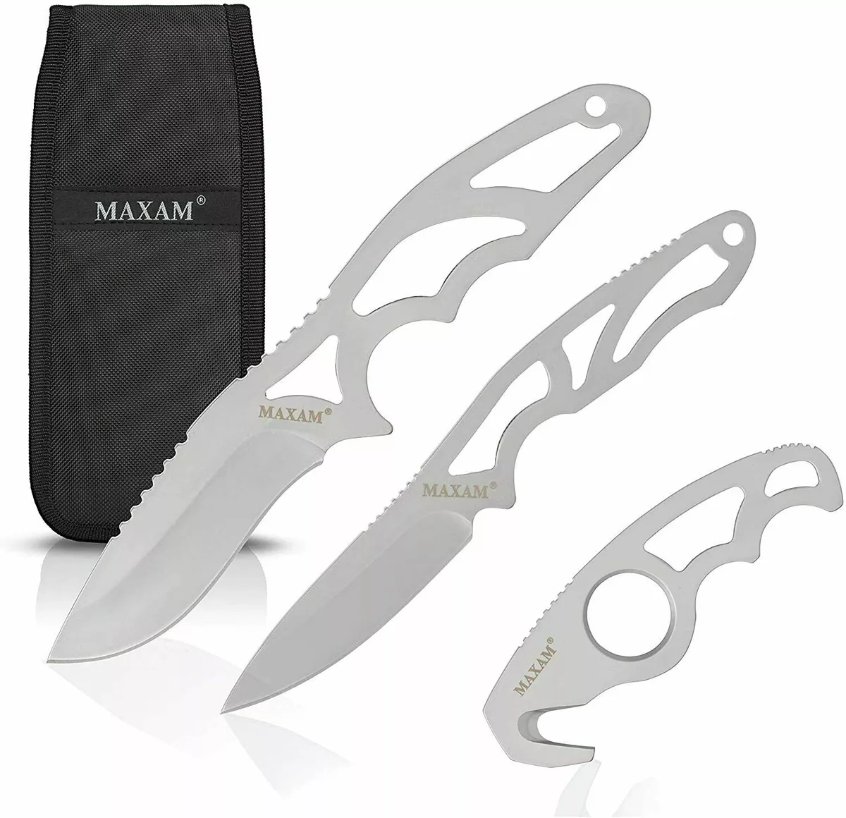 3pc Field Dressing Knife Set Stainless Steel Hunting Skinning