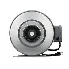 Inline Duct Fan HVAC Exhaust Blower with Grounded Power Cord for Grow Tent