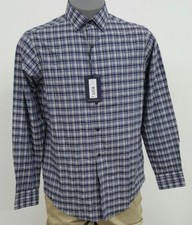Hart Schaffner Marx Navy Checked Diamond Design L/S Men's Shirt M NWT 98.50