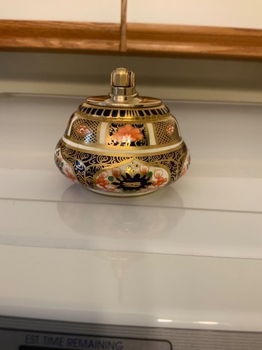 Vintage Royal Crown Derby Bone China Imari Table Top Cigarette Lighter by Ronson - Picture 3 of 16