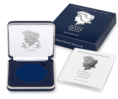 OGP Box and COA Only for 2024 Proof Peace Silver Dollar --- No Coin