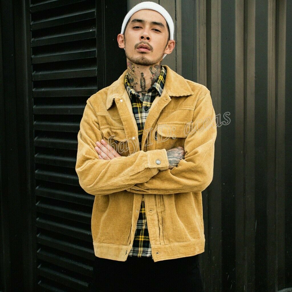 Fashion Men's Corduroy Jacket Retro 