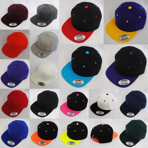 FLAT PEAK RETRO SNAPBACK HAT CAP 