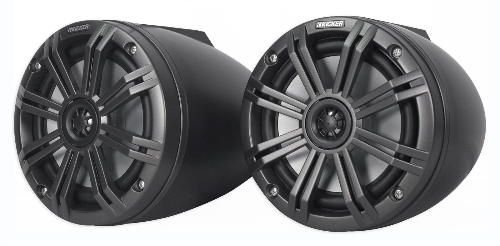 2 Морские светодиодные колонки KICKER KMFC65 65 мощностью 195 Вт в корпусах для поверхностного монтажа 46KMFC65