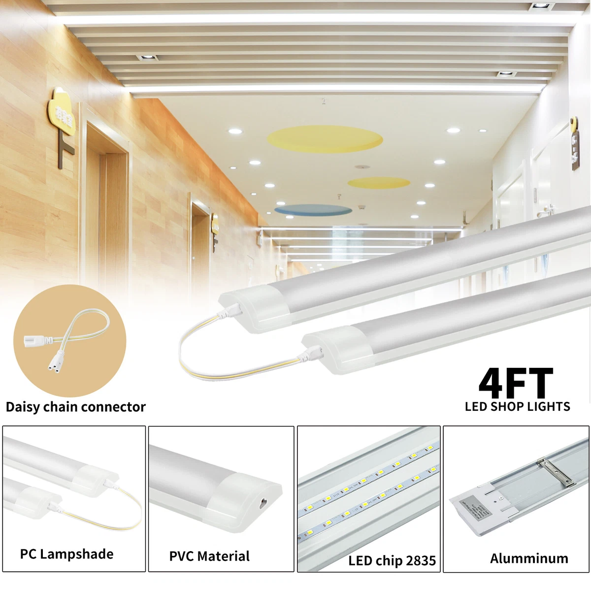 Shop Lights, Wraparound, 40W, 8-inch, LED LIGHTING