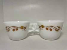 (2) Pyrex Harvest Home Coffee Cups 6 Oz.