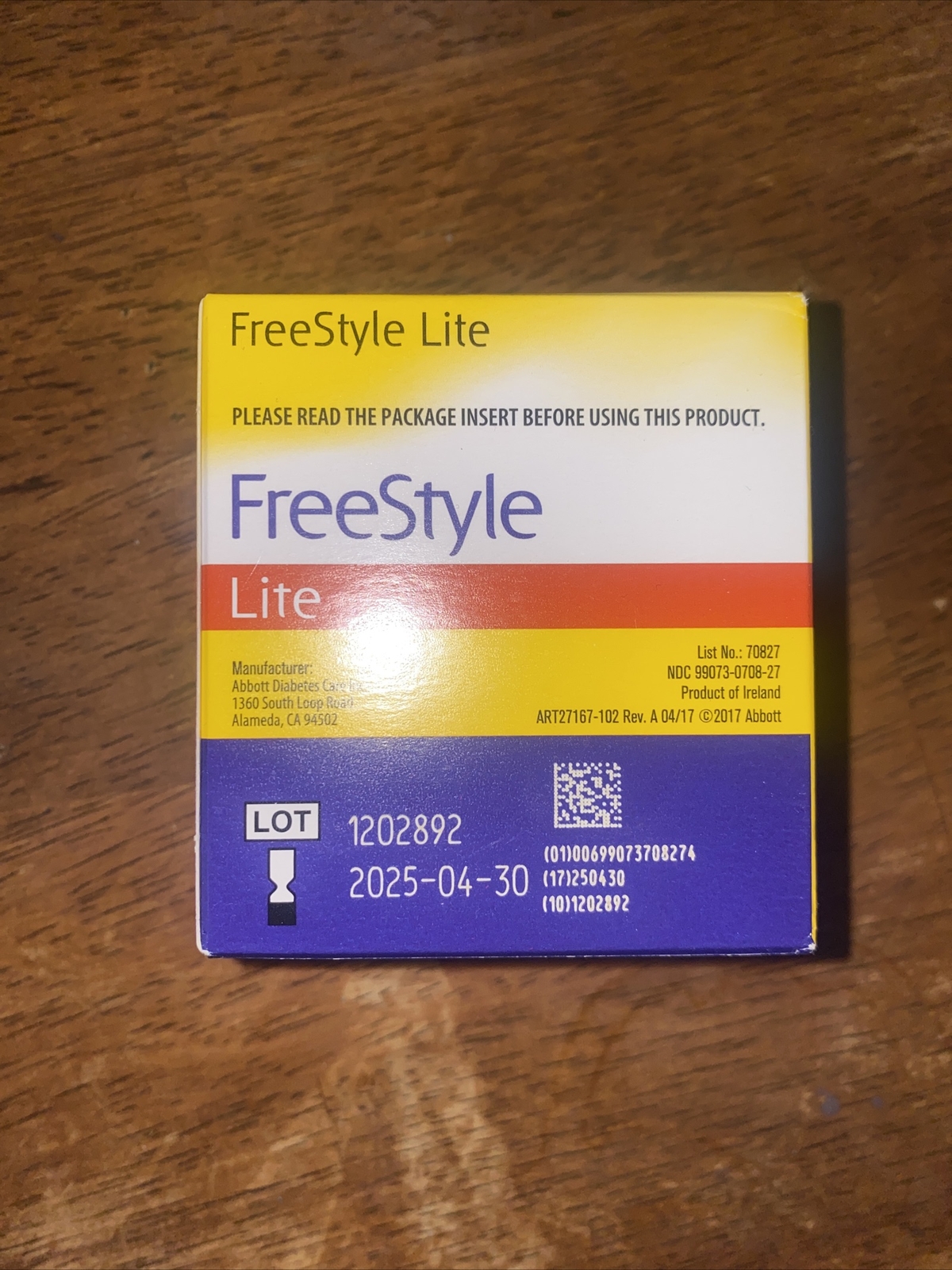 Freestyle Lite Blood Glucose Test Strips 100 Count EXP 04/30/2025