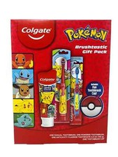 Colgate Pokemon Brushtastic Gift Pack 2 Toothbrush and 4.6 oz Toothpaste NEW