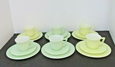 VINTAGE HAZEL ATLAS PLATONITE LITTLE HOSTESS 18 LOT CUPS SAUCERS PLATES SMOOTH