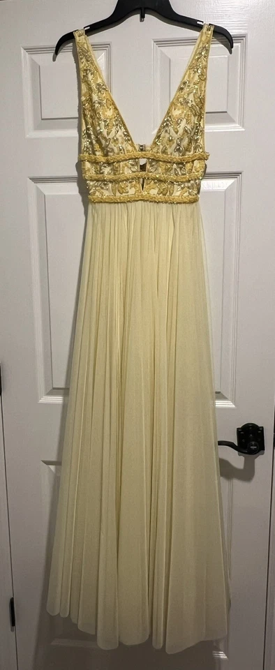 EUC Sherri Hill Prom Dress Style #53551, Yellow, Size 0 - Image 2 of 4