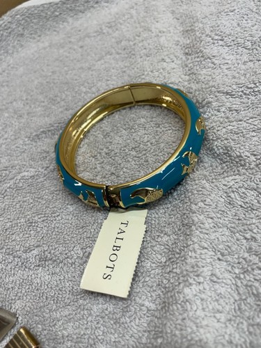 Talbots Pair of Bracelets Gold and Turquoise Ocean Them Bangles see pics - Picture 10 of 13
