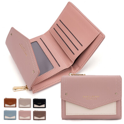 Women Mini Wallet Card Slot Small Change Purse Pocket PU Leather Wallet Bag Gift